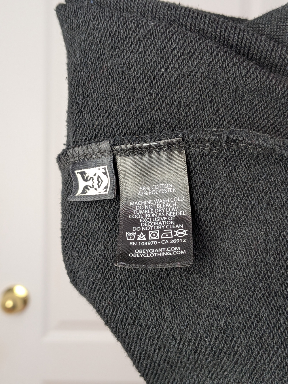 Obey Worldwide Jumble Embroidered Crewneck Sweatshirt - Black - Size Medium #138 - Picture 6 of 6